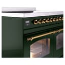 Nostalgie II 40 UPDI406NMPEGG Freestanding Electric Range Range with Induction Double Oven with Triple Glass Door with Brass knobs view 7