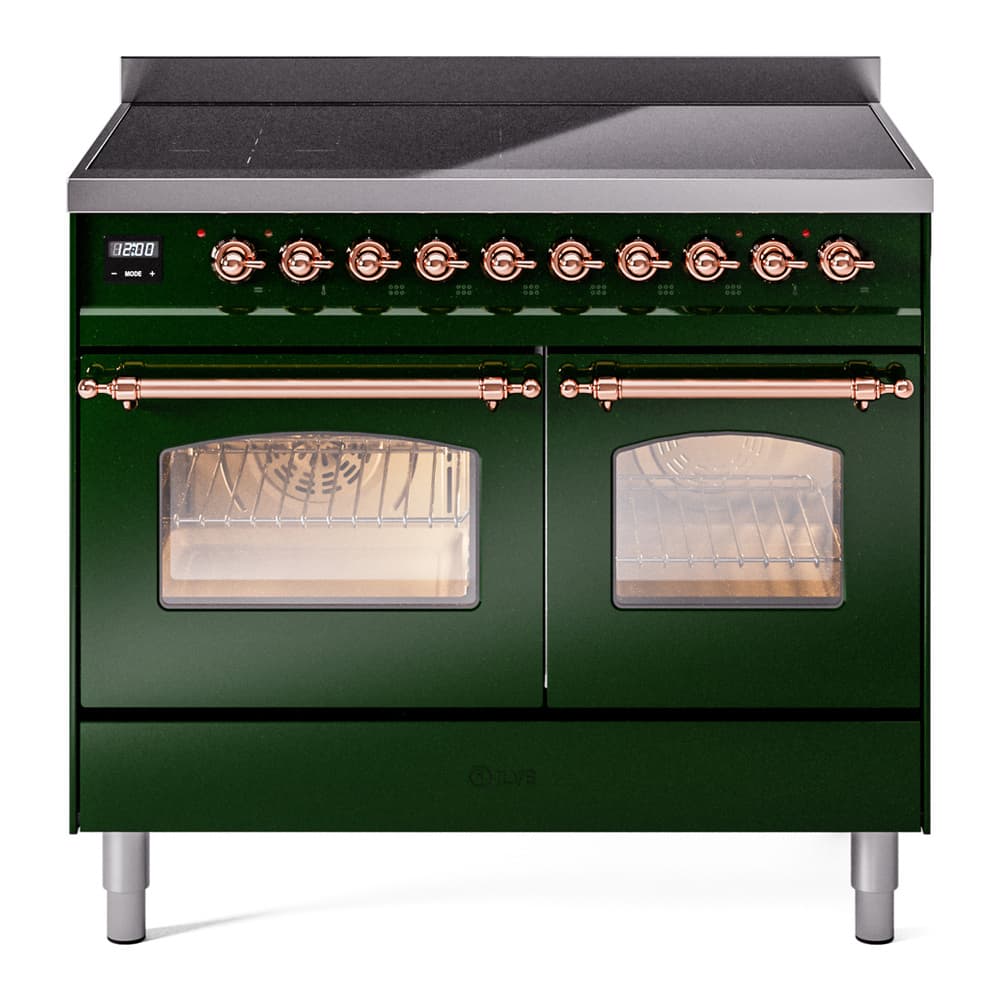 Nostalgie II 40 UPDI406NMPEGP Freestanding Electric Range Range with Induction Double Oven with Triple Glass Door with Copper knobs