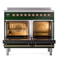 Nostalgie II 40 UPDI406NMPEGP Freestanding Electric Range Range with Induction Double Oven with Triple Glass Door with Copper knobs view 2