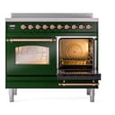 Nostalgie II 40 UPDI406NMPEGP Freestanding Electric Range Range with Induction Double Oven with Triple Glass Door with Copper knobs view 4