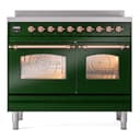 Nostalgie II 40 UPDI406NMPEGP Freestanding Electric Range Range with Induction Double Oven with Triple Glass Door with Copper knobs view 5