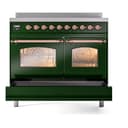 Nostalgie II 40 UPDI406NMPEGP Freestanding Electric Range Range with Induction Double Oven with Triple Glass Door with Copper knobs view 6