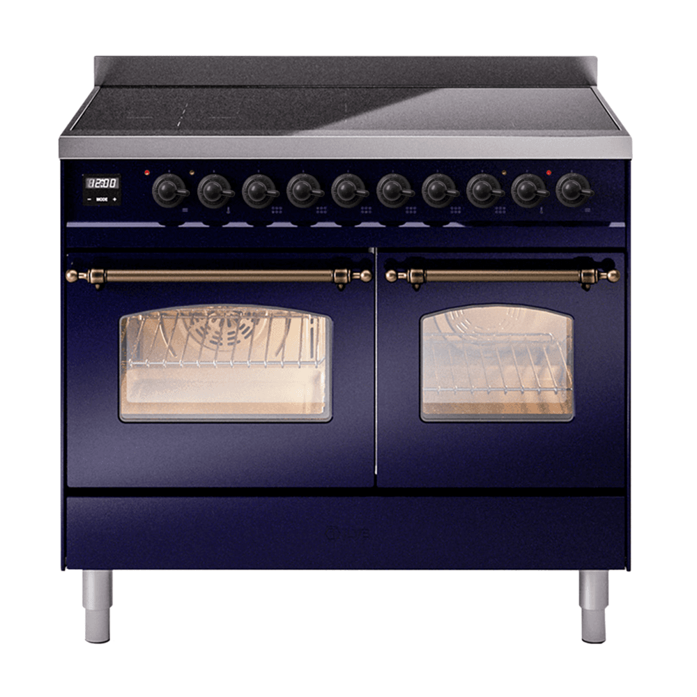 Nostalgie II 40 UPDI406NMPMBB Freestanding Electric Range Range with Induction Double Oven with Triple Glass Door with Bronze knobs