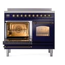 Nostalgie II 40 UPDI406NMPMBB Freestanding Electric Range Range with Induction Double Oven with Triple Glass Door with Bronze knobs view 3