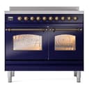 Nostalgie II 40 UPDI406NMPMBB Freestanding Electric Range Range with Induction Double Oven with Triple Glass Door with Bronze knobs view 5