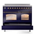 Nostalgie II 40 UPDI406NMPMBB Freestanding Electric Range Range with Induction Double Oven with Triple Glass Door with Bronze knobs view 6