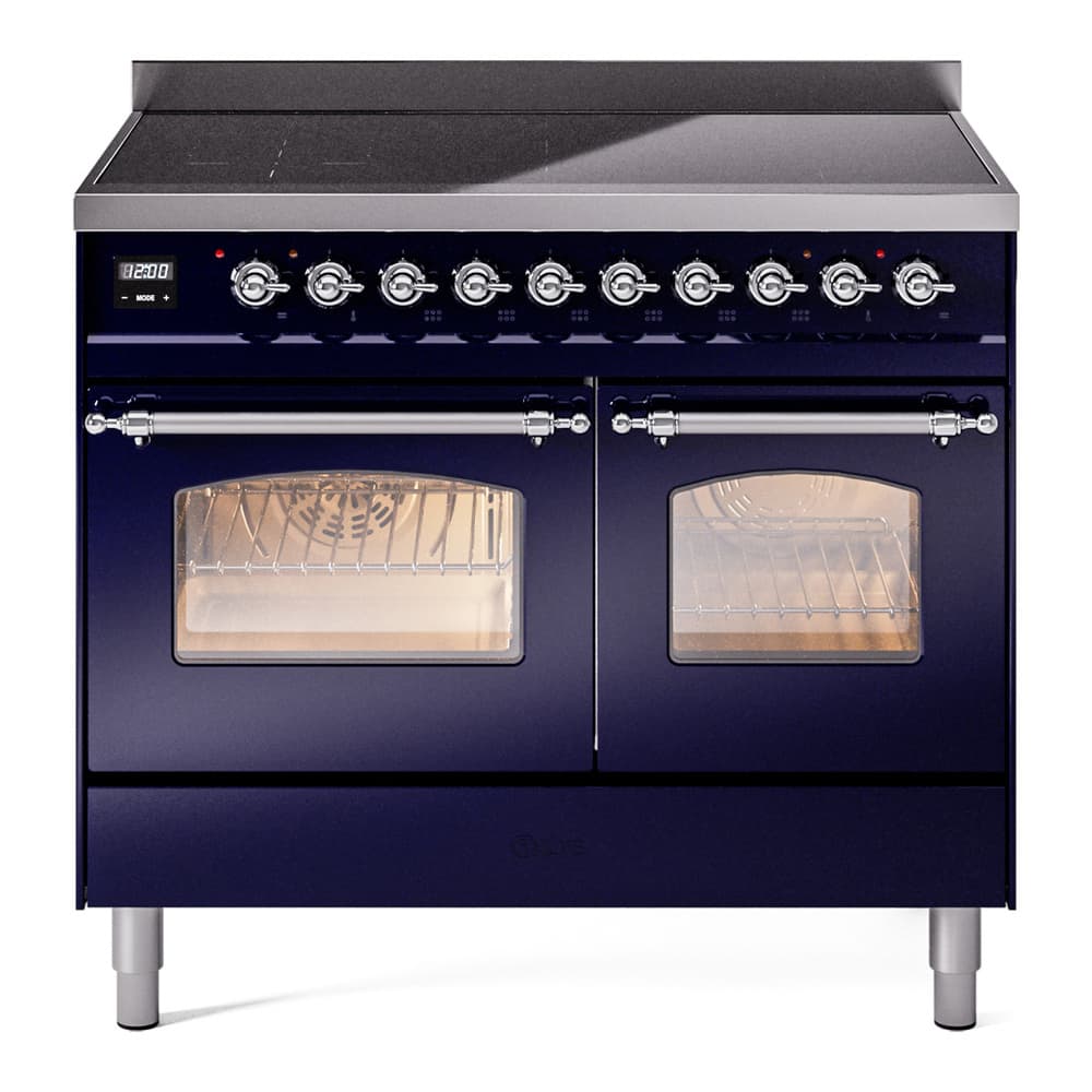 Nostalgie II 40 UPDI406NMPMBC Freestanding Electric Range Range with Induction Double Oven with Triple Glass Door with Chrome knobs