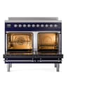 Nostalgie II 40 UPDI406NMPMBC Freestanding Electric Range Range with Induction Double Oven with Triple Glass Door with Chrome knobs view 2