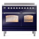 Nostalgie II 40 UPDI406NMPMBC Freestanding Electric Range Range with Induction Double Oven with Triple Glass Door with Chrome knobs view 5