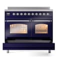 Nostalgie II 40 UPDI406NMPMBC Freestanding Electric Range Range with Induction Double Oven with Triple Glass Door with Chrome knobs view 6