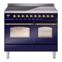 Nostalgie II 40 UPDI406NMPMBG Freestanding Electric Range Range with Induction Double Oven with Triple Glass Door with Brass knobs view 1