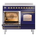 Nostalgie II 40 UPDI406NMPMBG Freestanding Electric Range Range with Induction Double Oven with Triple Glass Door with Brass knobs view 3