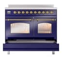 Nostalgie II 40 UPDI406NMPMBG Freestanding Electric Range Range with Induction Double Oven with Triple Glass Door with Brass knobs view 6