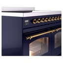 Nostalgie II 40 UPDI406NMPMBG Freestanding Electric Range Range with Induction Double Oven with Triple Glass Door with Brass knobs view 7
