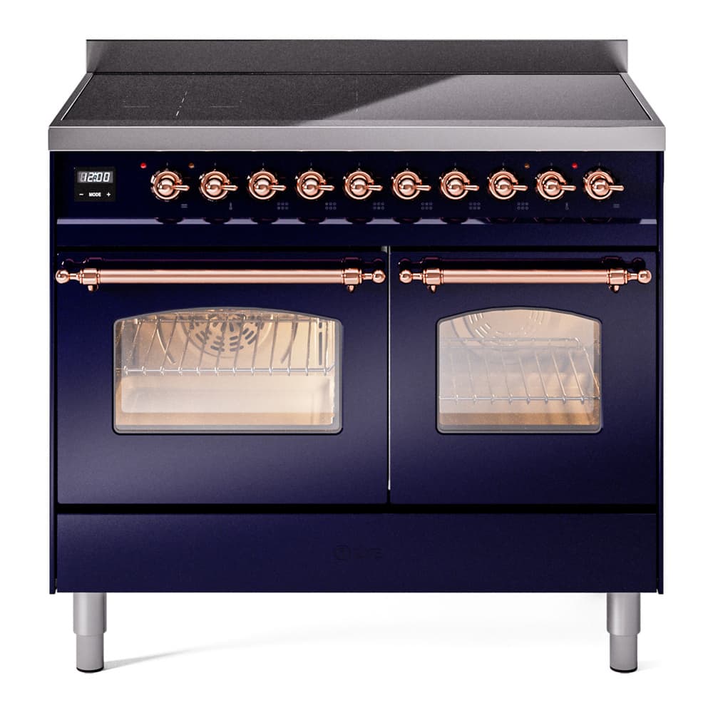 Nostalgie II 40 UPDI406NMPMBP Freestanding Electric Range Range with Induction Double Oven with Triple Glass Door with Copper knobs