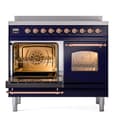 Nostalgie II 40 UPDI406NMPMBP Freestanding Electric Range Range with Induction Double Oven with Triple Glass Door with Copper knobs view 3