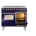 Nostalgie II 40 UPDI406NMPMBP Freestanding Electric Range Range with Induction Double Oven with Triple Glass Door with Copper knobs view 4