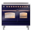Nostalgie II 40 UPDI406NMPMBP Freestanding Electric Range Range with Induction Double Oven with Triple Glass Door with Copper knobs view 5