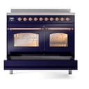 Nostalgie II 40 UPDI406NMPMBP Freestanding Electric Range Range with Induction Double Oven with Triple Glass Door with Copper knobs view 6