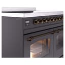 Nostalgie II 40 UPDI406NMPMGB Freestanding Electric Range Range with Induction Double Oven with Triple Glass Door with Bronze knobs view 7