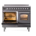 Nostalgie II 40 UPDI406NMPMGC Freestanding Electric Range Range with Induction Double Oven with Triple Glass Door with Chrome knobs view 3