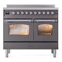 Nostalgie II 40 UPDI406NMPMGC Freestanding Electric Range Range with Induction Double Oven with Triple Glass Door with Chrome knobs view 5