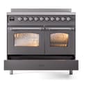 Nostalgie II 40 UPDI406NMPMGC Freestanding Electric Range Range with Induction Double Oven with Triple Glass Door with Chrome knobs view 6
