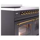 Nostalgie II 40 UPDI406NMPMGG Freestanding Electric Range Range with Induction Double Oven with Triple Glass Door with Brass knobs view 7