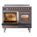 Nostalgie II 40 UPDI406NMPMGP Freestanding Electric Range Range with Induction Double Oven with Triple Glass Door with Copper knobs view 3