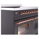 Nostalgie II 40 UPDI406NMPMGP Freestanding Electric Range Range with Induction Double Oven with Triple Glass Door with Copper knobs view 7