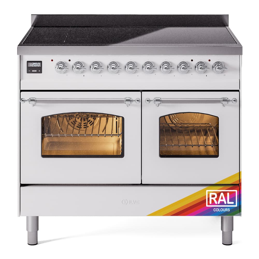 Nostalgie II 40 UPDI406NMPRAC Freestanding Electric Range Range with Induction Double Oven with Triple Glass Door with Chrome knobs