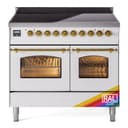 Nostalgie II 40 UPDI406NMPRAG Freestanding Electric Range Range with Induction Double Oven with Triple Glass Door with Brass knobs view 1
