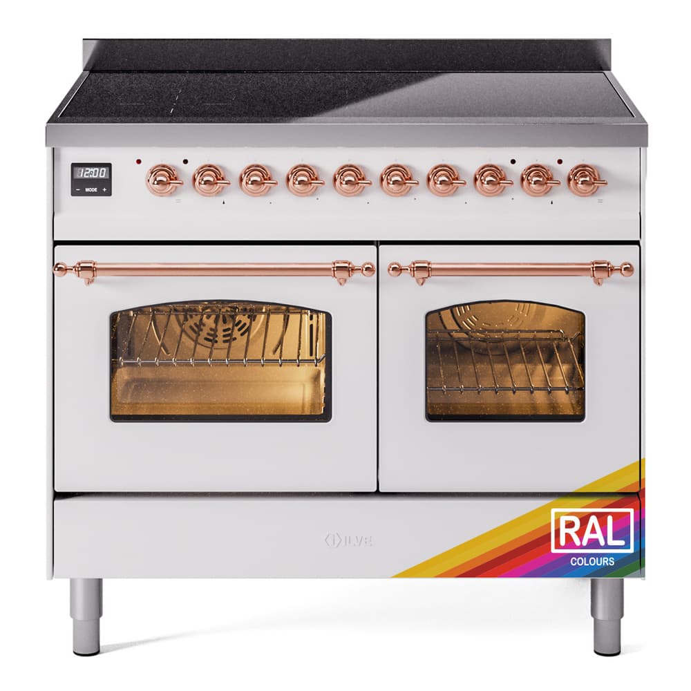 Nostalgie II 40 UPDI406NMPRAP Freestanding Electric Range Range with Induction Double Oven with Triple Glass Door with Copper knobs