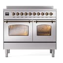 Nostalgie II 40 UPDI406NMPSSB Freestanding Electric Range Range with Induction Double Oven with Triple Glass Door with Bronze knobs view 5
