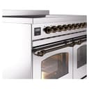 Nostalgie II 40 UPDI406NMPSSB Freestanding Electric Range Range with Induction Double Oven with Triple Glass Door with Bronze knobs view 7