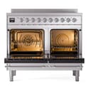 Nostalgie II 40 UPDI406NMPSSC Freestanding Electric Range Range with Induction Double Oven with Triple Glass Door with Chrome knobs view 2