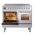 Nostalgie II 40 UPDI406NMPSSC Freestanding Electric Range Range with Induction Double Oven with Triple Glass Door with Chrome knobs view 3