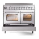 Nostalgie II 40 UPDI406NMPSSC Freestanding Electric Range Range with Induction Double Oven with Triple Glass Door with Chrome knobs view 6
