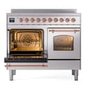 Nostalgie II 40 UPDI406NMPSSP Freestanding Electric Range Range with Induction Double Oven with Triple Glass Door with Copper knobs view 3