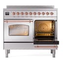 Nostalgie II 40 UPDI406NMPSSP Freestanding Electric Range Range with Induction Double Oven with Triple Glass Door with Copper knobs view 4