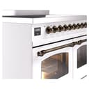 Nostalgie II 40 UPDI406NMPWHB Freestanding Electric Range Range with Induction Double Oven with Triple Glass Door with Bronze knobs view 7