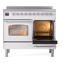 Nostalgie II 40 UPDI406NMPWHC Freestanding Electric Range Range with Induction Double Oven with Triple Glass Door with Chrome knobs view 4