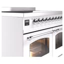 Nostalgie II 40 UPDI406NMPWHC Freestanding Electric Range Range with Induction Double Oven with Triple Glass Door with Chrome knobs view 7