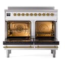Nostalgie II Series 40 inch Freestanding Electric Induction Range with 6 Elements, Smoothtop Cooktop, 4.3 cu. ft. Total Oven Capacity, Convection Oven, Storage Drawer with Brass Trim view 2