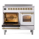 Nostalgie II Series 40 inch Freestanding Electric Induction Range with 6 Elements, Smoothtop Cooktop, 4.3 cu. ft. Total Oven Capacity, Convection Oven, Storage Drawer with Brass Trim view 3