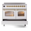 Nostalgie II Series 40 inch Freestanding Electric Induction Range with 6 Elements, Smoothtop Cooktop, 4.3 cu. ft. Total Oven Capacity, Convection Oven, Storage Drawer with Brass Trim view 6