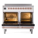 Nostalgie II 40 UPDI406NMPWHP Freestanding Electric Range Range with Induction Double Oven with Triple Glass Door with Copper knobs view 2