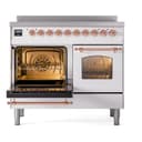 Nostalgie II 40 UPDI406NMPWHP Freestanding Electric Range Range with Induction Double Oven with Triple Glass Door with Copper knobs view 3