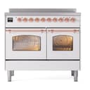 Nostalgie II 40 UPDI406NMPWHP Freestanding Electric Range Range with Induction Double Oven with Triple Glass Door with Copper knobs view 5