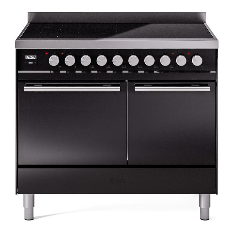 Professional Plus II 40 UPDI406QMPBK Freestanding Electric Range Range with Induction Double Oven with Solid Door with Stainless Steel knobs